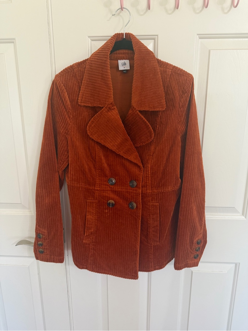 CAbi Professor Peacoat Corduroy Double-Breasted in Cognac, M - Fall 21